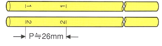 〈 構 成 〉 線心の識別方法：8心以上は、絶縁体色…黄色に数字マーキング